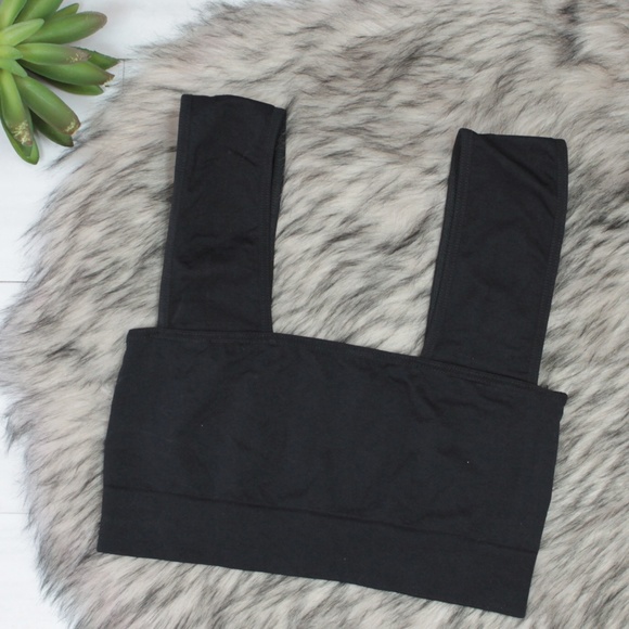 Free People Other - Free People Black Seamless Square Neck Bralette